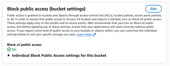 AWS Private bucket private access